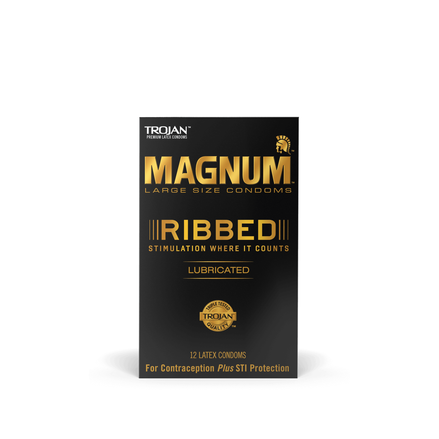 Magnum Ribbed Condoms.