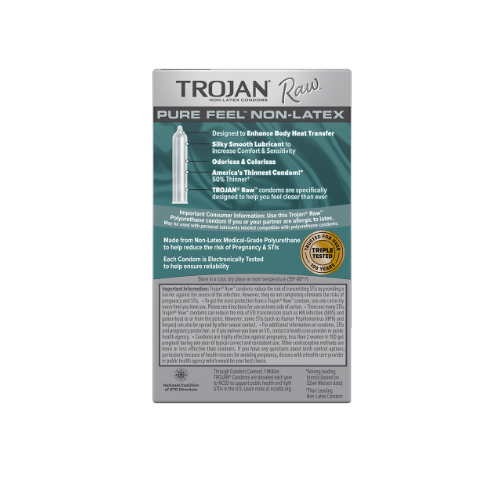 Trojan Raw Pure Feel Condoms.