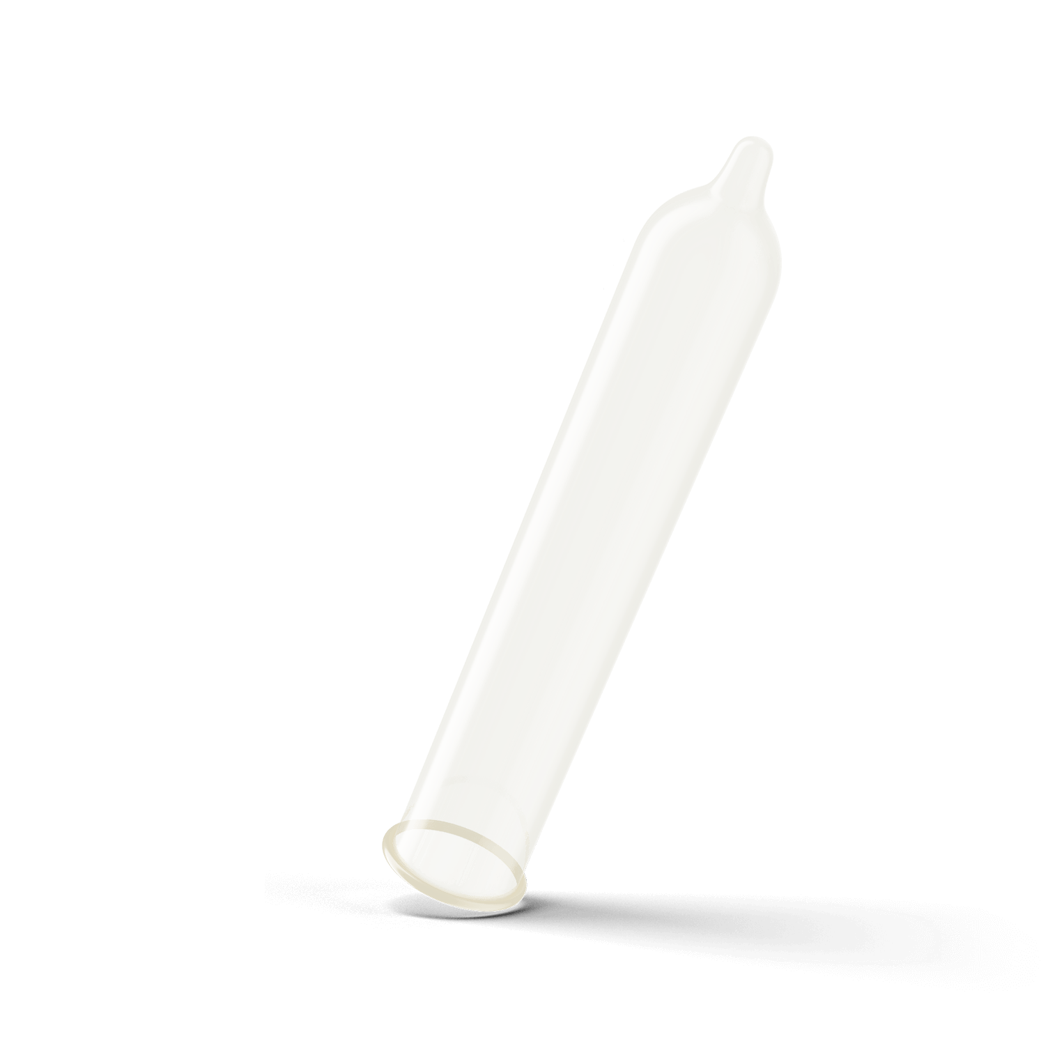 Trojan Bareskin Raw thin condom with straight shape and reservoir tip.