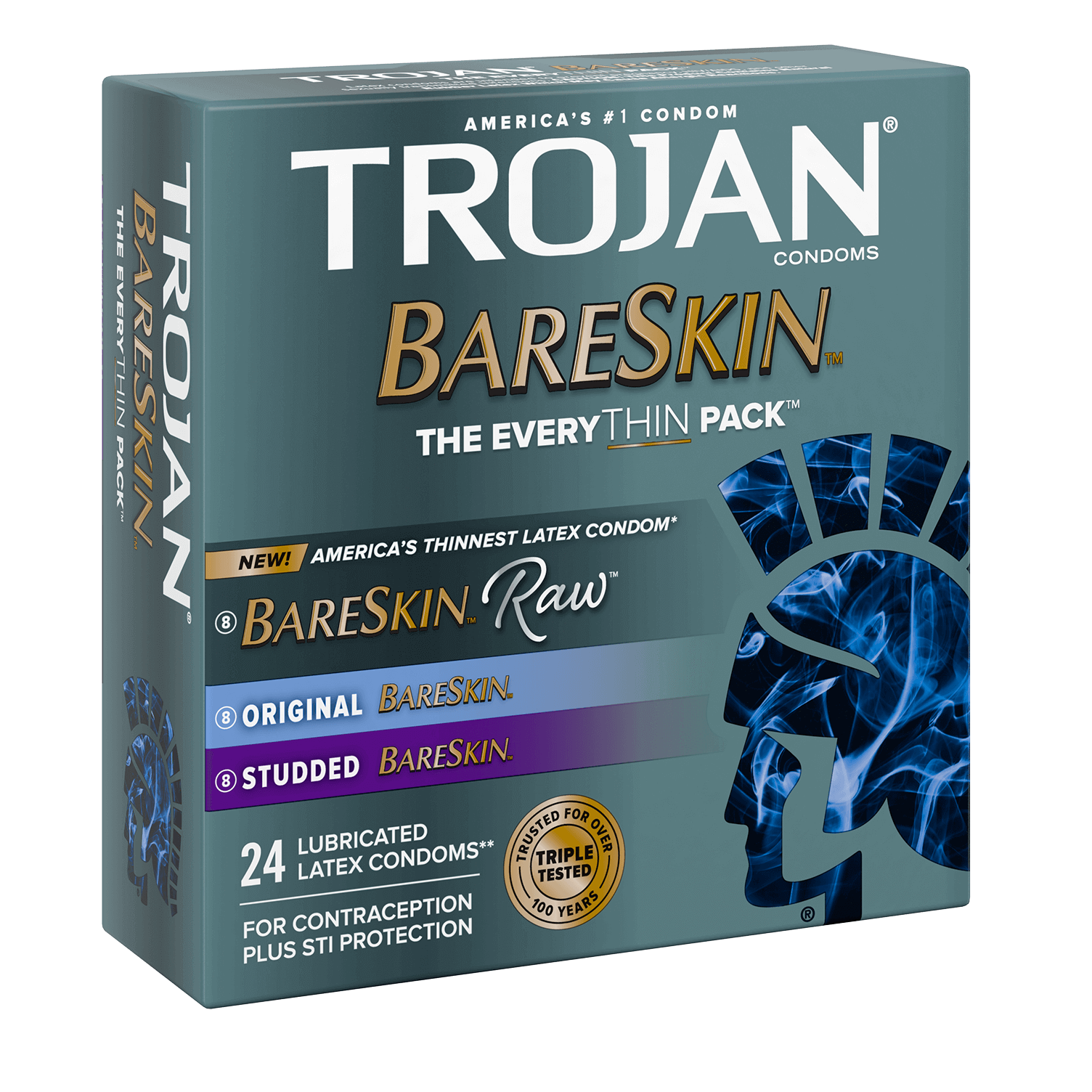 Trojan Bareskin thin condom variety pack.