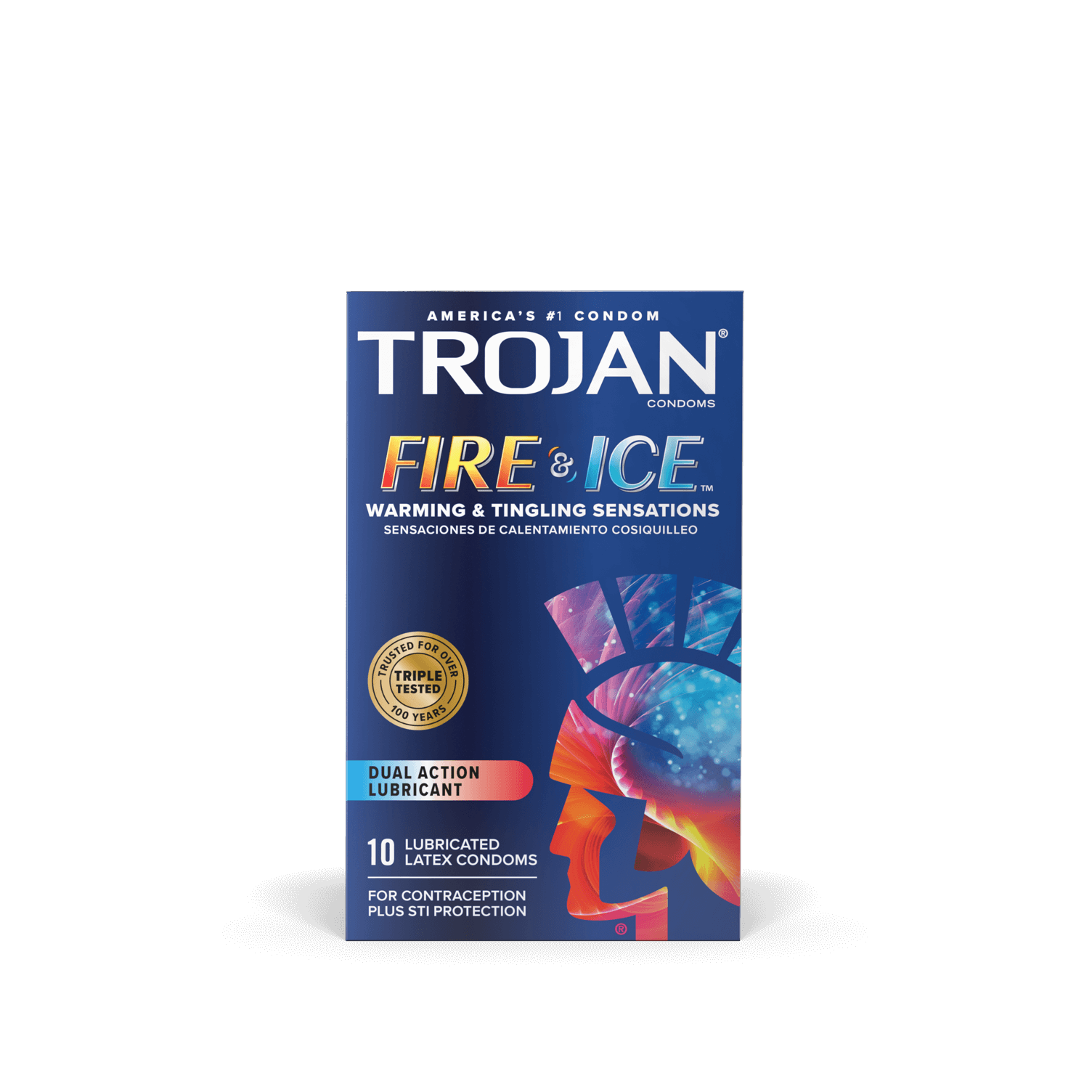 Trojan Fire and Ice Condoms with Dual-Action Lubricant.