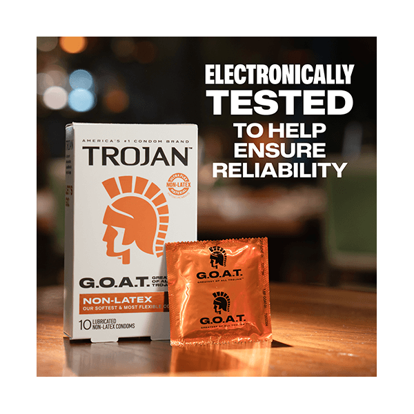 Trojan Bareskin Raw condom package and wrapper.