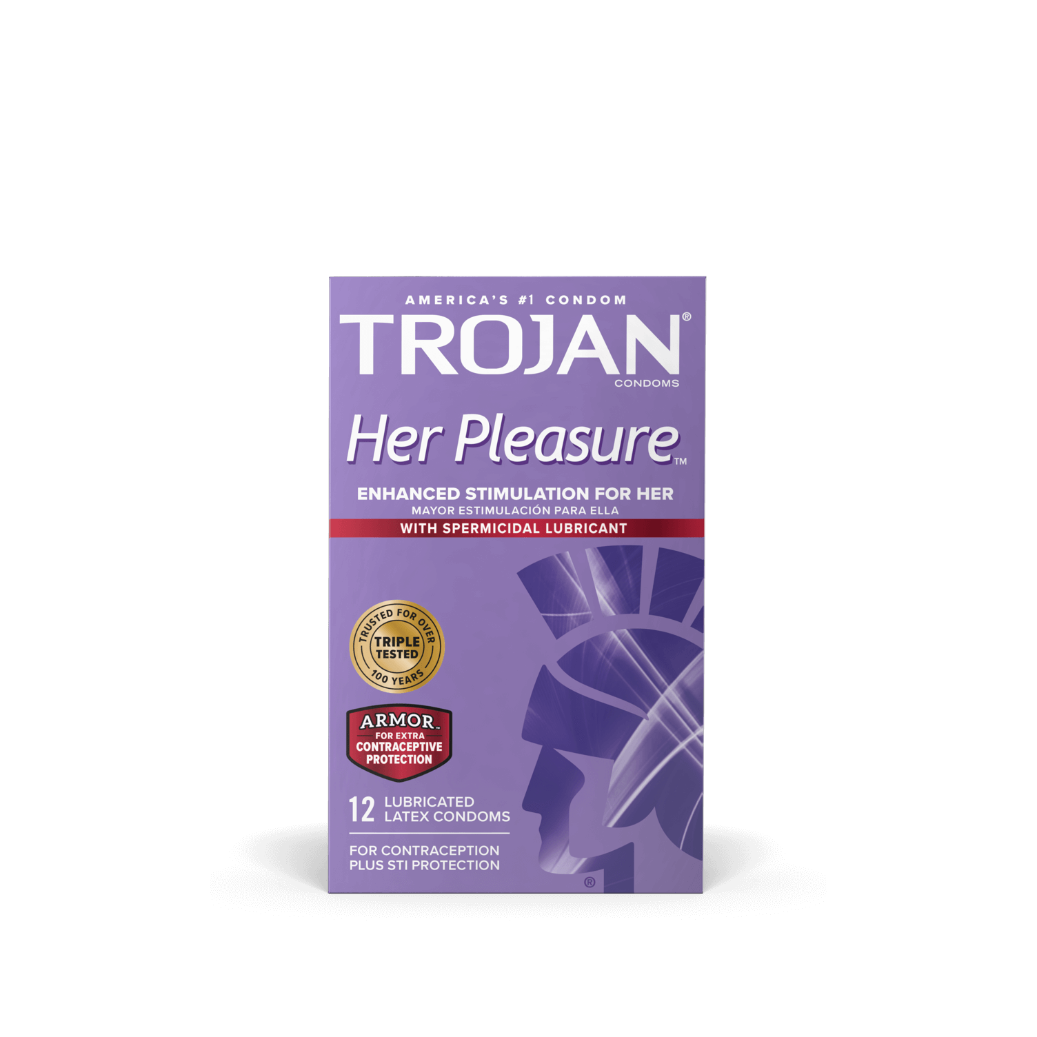 Trojan Her Pleasure Spermicidal Condoms.