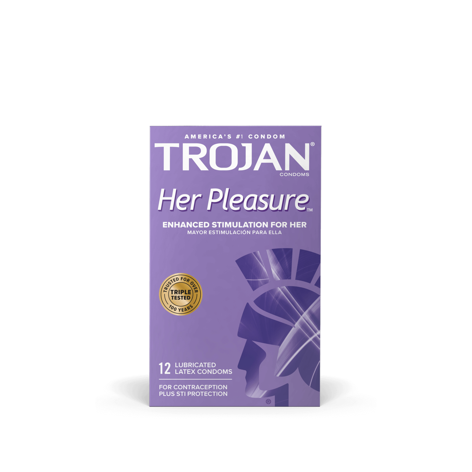 Trojan Her Pleasure Lubricated Condoms.