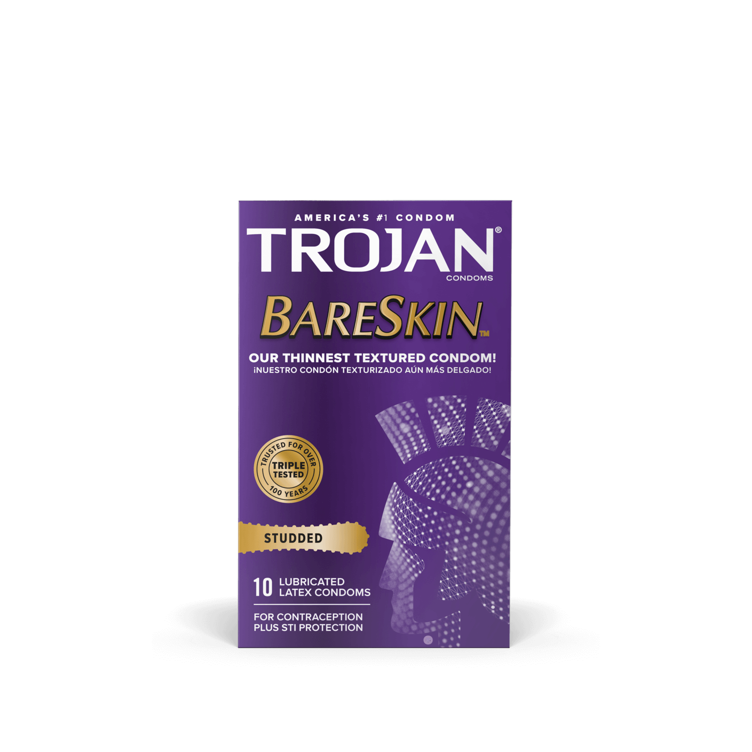 Trojan Bareskin Studded Condoms.