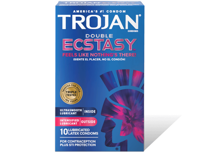 Trojan Double Ecstasy double-lubricated condoms.