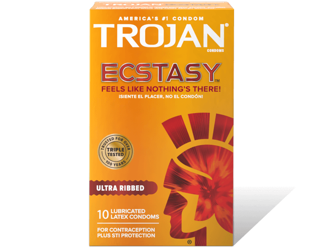 Trojan Ecstasy Ultra Ribbed Condoms.