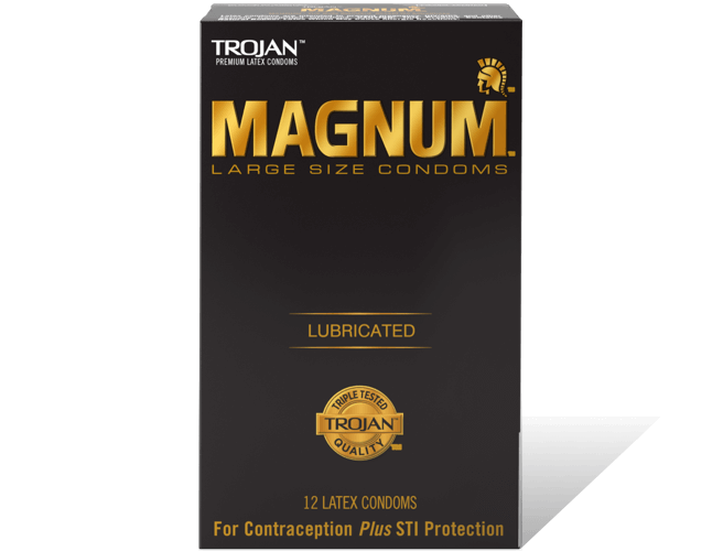 Magnum Large Sized Lubricated Condoms.