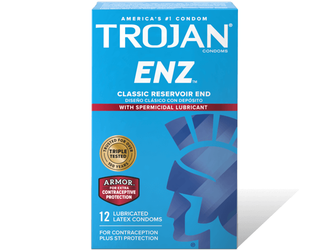 Trojan ENZ Spermicidal Condoms.